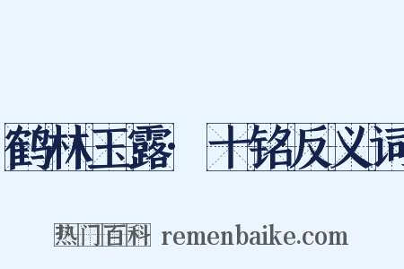 鹤林玉露·十铭反义词是什么意思的图片